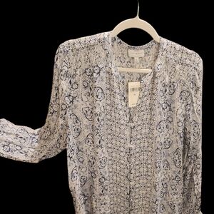 Lucky Brand Blue and White Floral Blouse